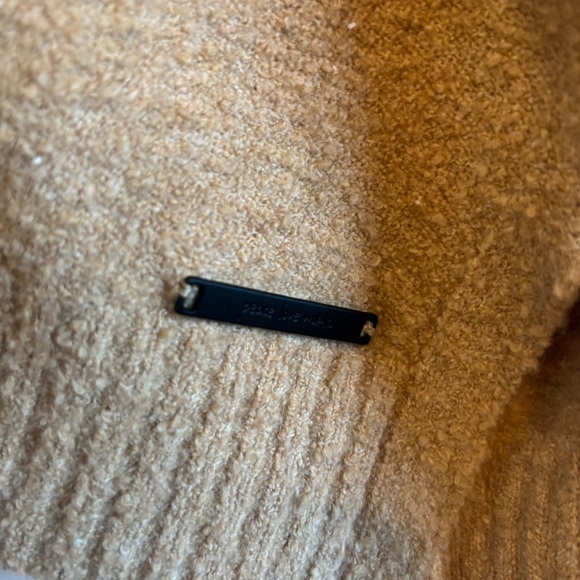 Peace Love World Black Label Fringe Cozy Knit Tan Cardigan Medium Bohemian - Picture 11 of 14